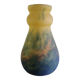 Blue-yellow marbled glass tulip in colochinte - signed