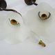 Pair of vintage brass gooseneck wall sconces and glass tulip. Year 60