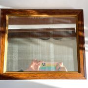Art deco mirror 1920 wood and silver vintage