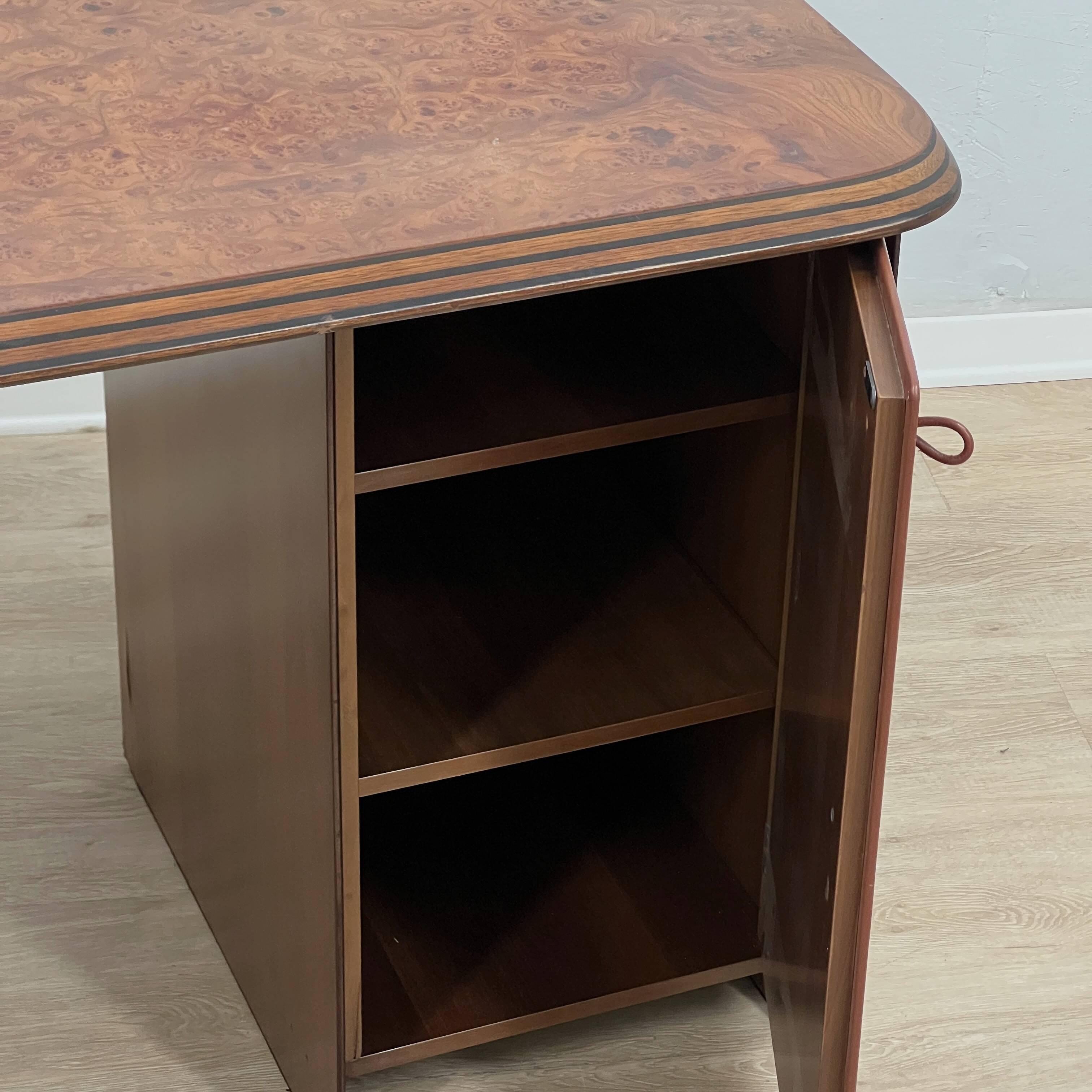 Afra & Tobia Scarpa "Artona" walnut burl Executive Desk for Maxalto 1975