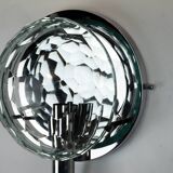 Set of three Cristal Art sconces in chrome and cut glass. Italy 1970s