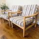 set of 2 vintage wooden armchairs / KNOLL armchairs