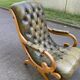 Fauteuil relax anglas Chesterfield vert olive
