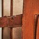 Trompe-l'Oeil magazine rack 'Actentasche' in patinated leather and canvas