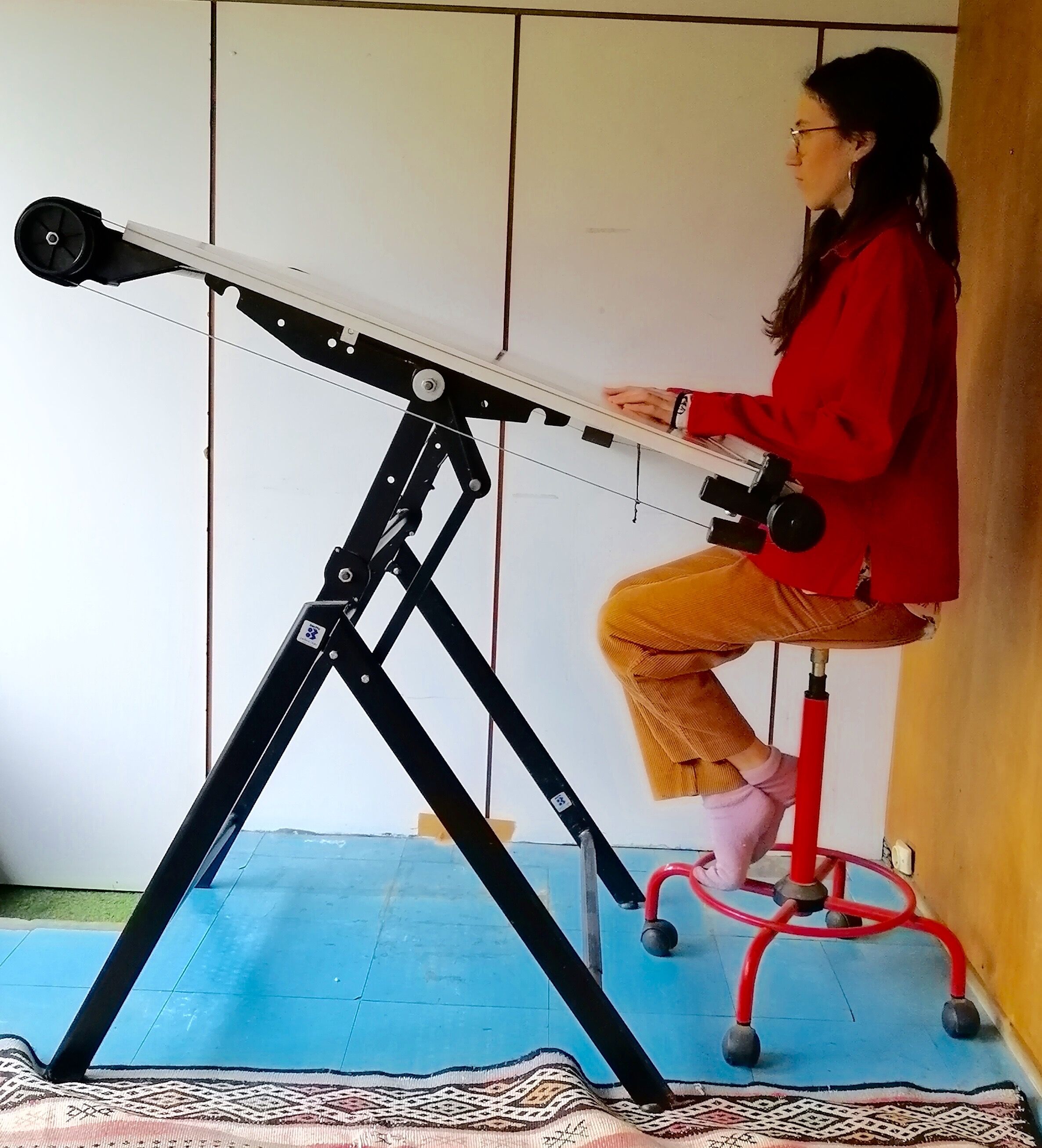 Bieffe architect's drawing table with ruler Selency