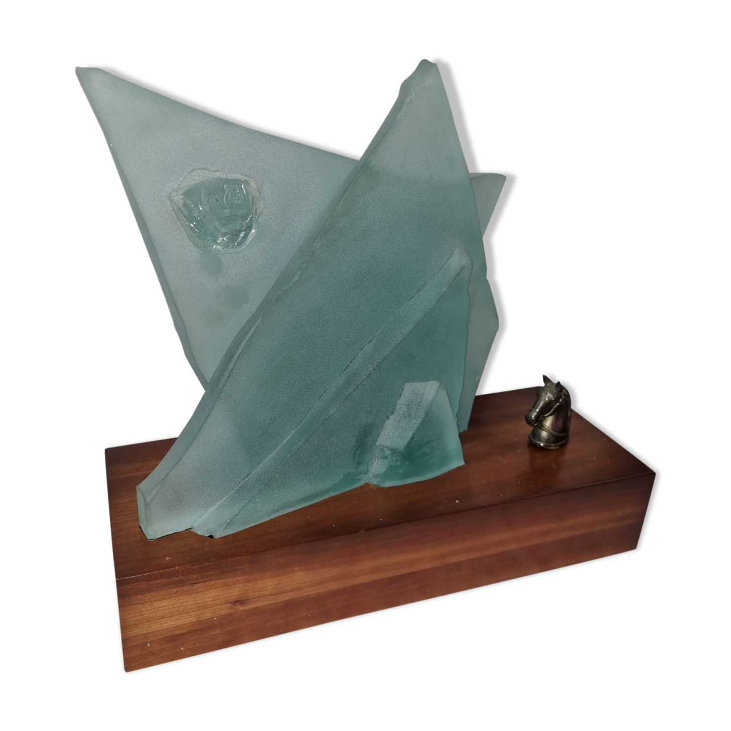 Sandblasted glass lamp for Cardin: exquisite volume