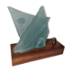 Sandblasted glass lamp for Cardin: exquisite volume
