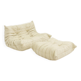 Ensemble canapé Togo Ligne Roset en cuir jaune par Michel Ducaroy pour Ligne Roset