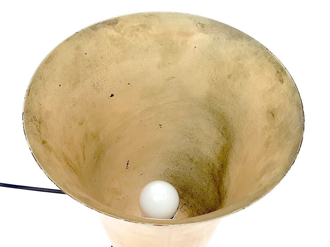 Lampe cornet art déco laiton et verre