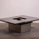 Table basse Belgo en métal brossé chromé