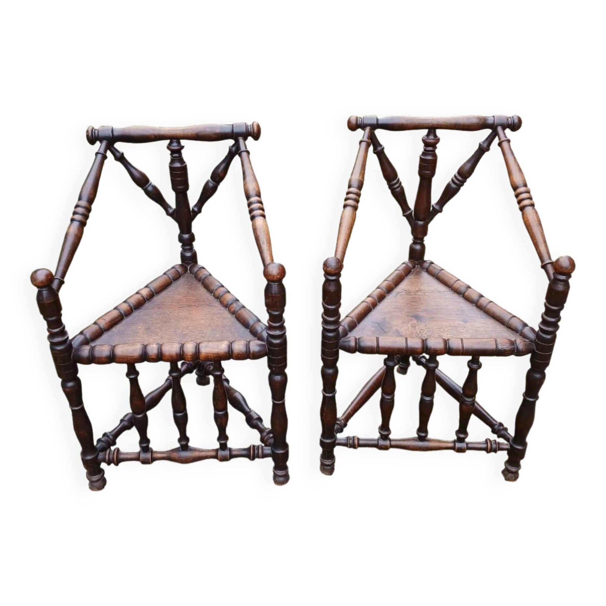 2 antique Scandinavian corner chairs/armchairs