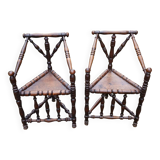 2 antique Scandinavian corner chairs/armchairs