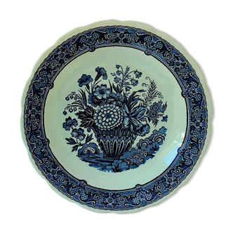 Blue-white circular earthenware dish by the Royal-Boch factory