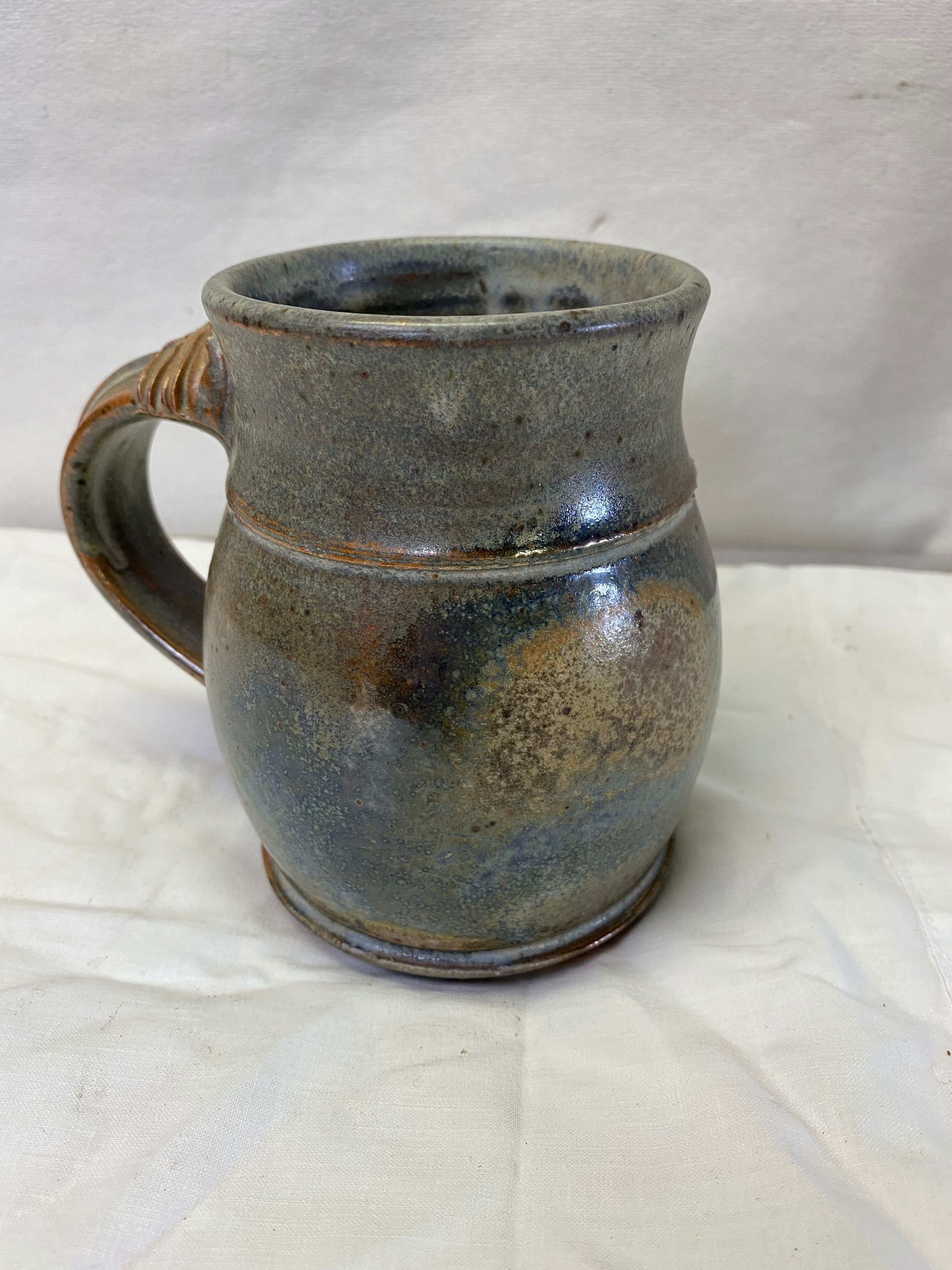 Blue sandstone pot signed