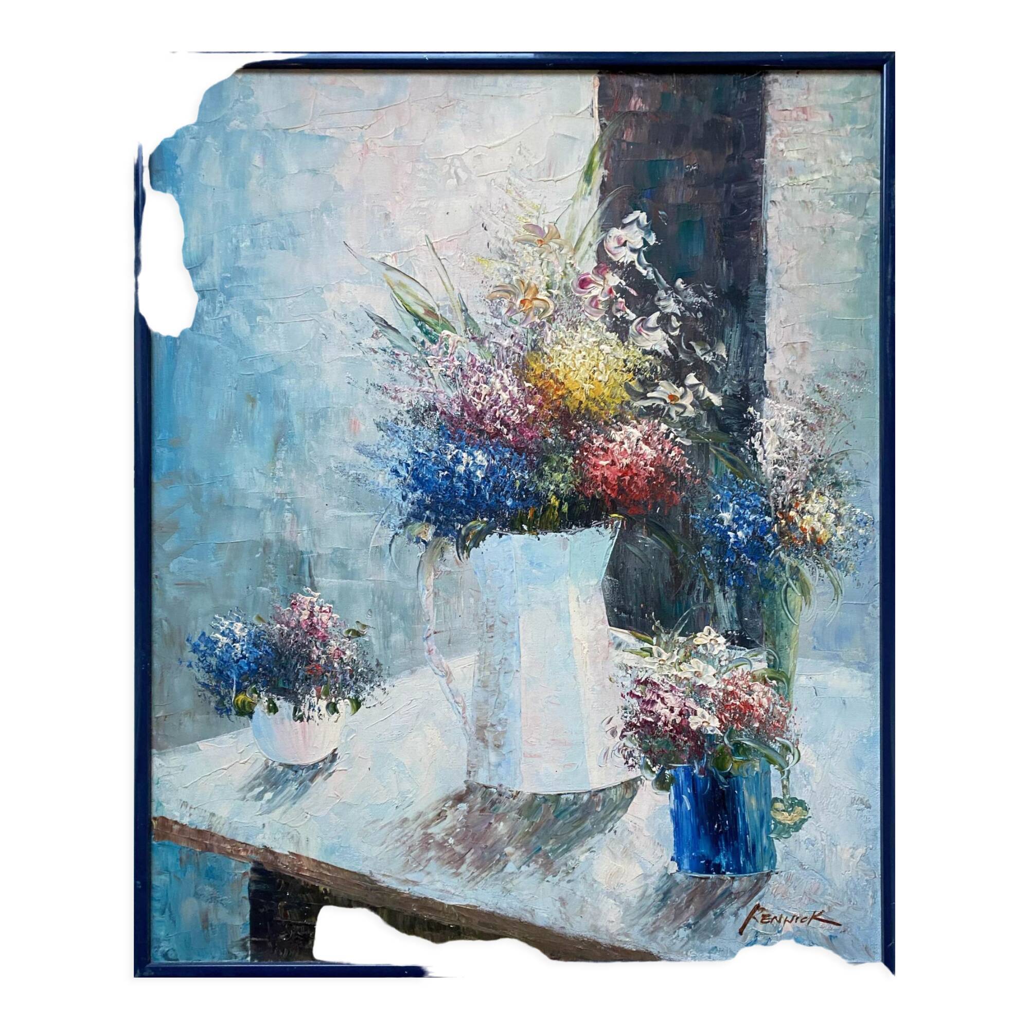 Table HST/P "Bouquet of light" signed Kenwick school of the twentieth century