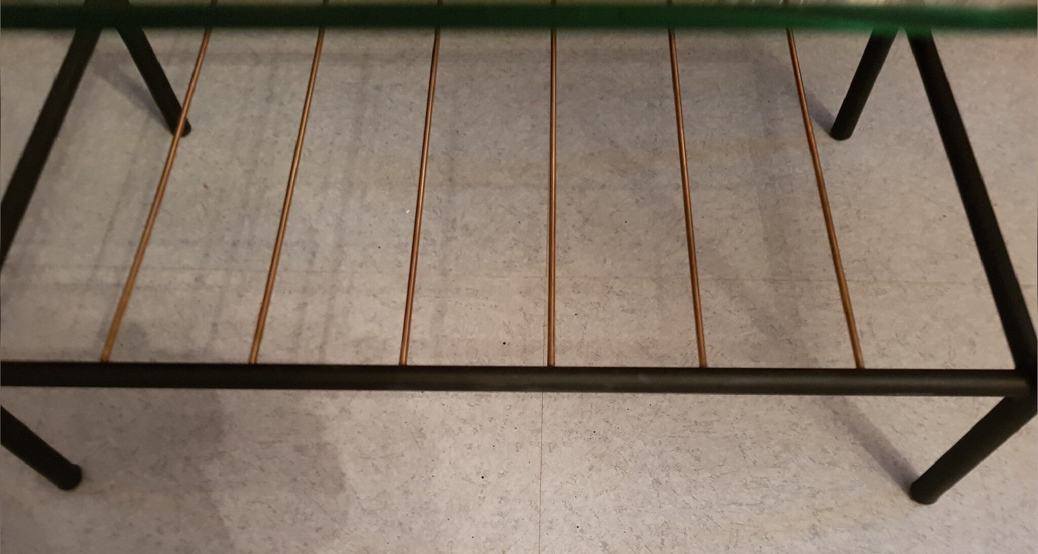 Glass and metal coffee table 1950