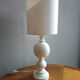 White turned wooden lamp from the 1970s