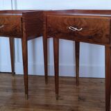 Paire chevets bois placage remarquable années 60