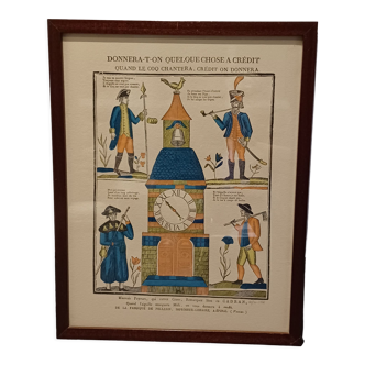 Image of Epinal Pellerin with certificate of origin, under frame