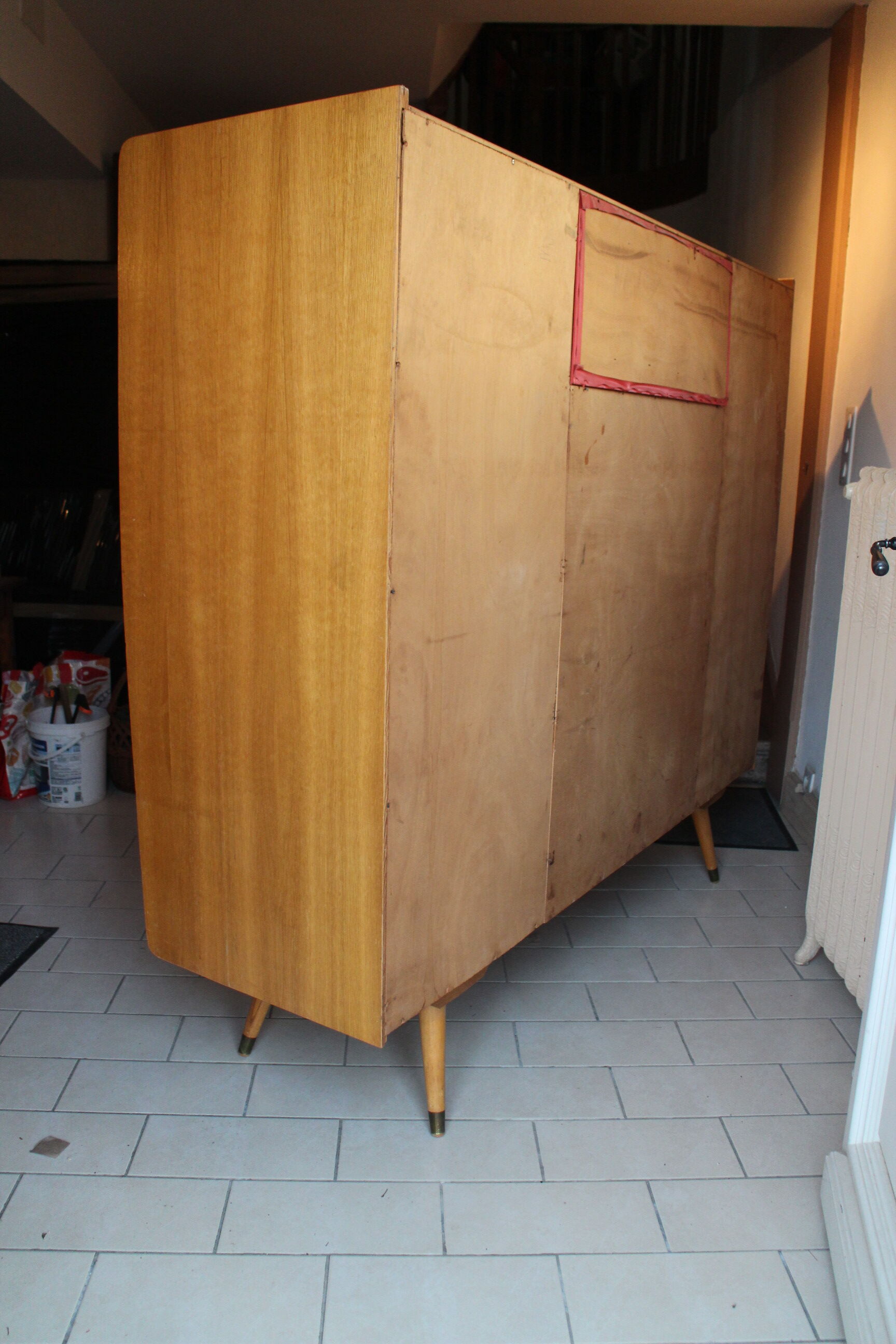 Armoire secrétaire vintage pieds compas