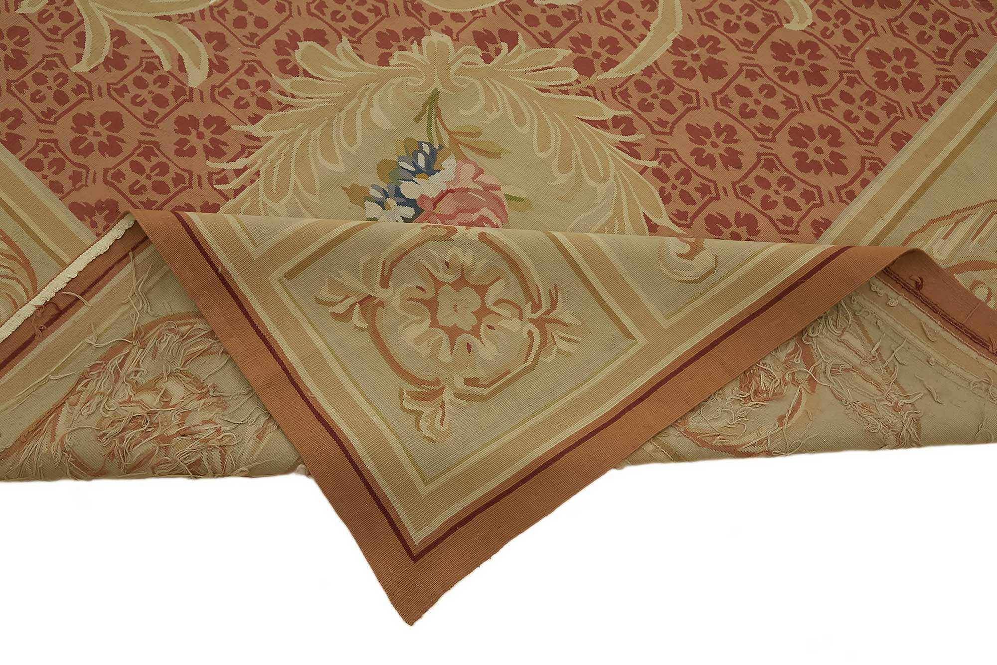 Handmade European Vintage Aubusson Kilim 295 cm x 431 cm