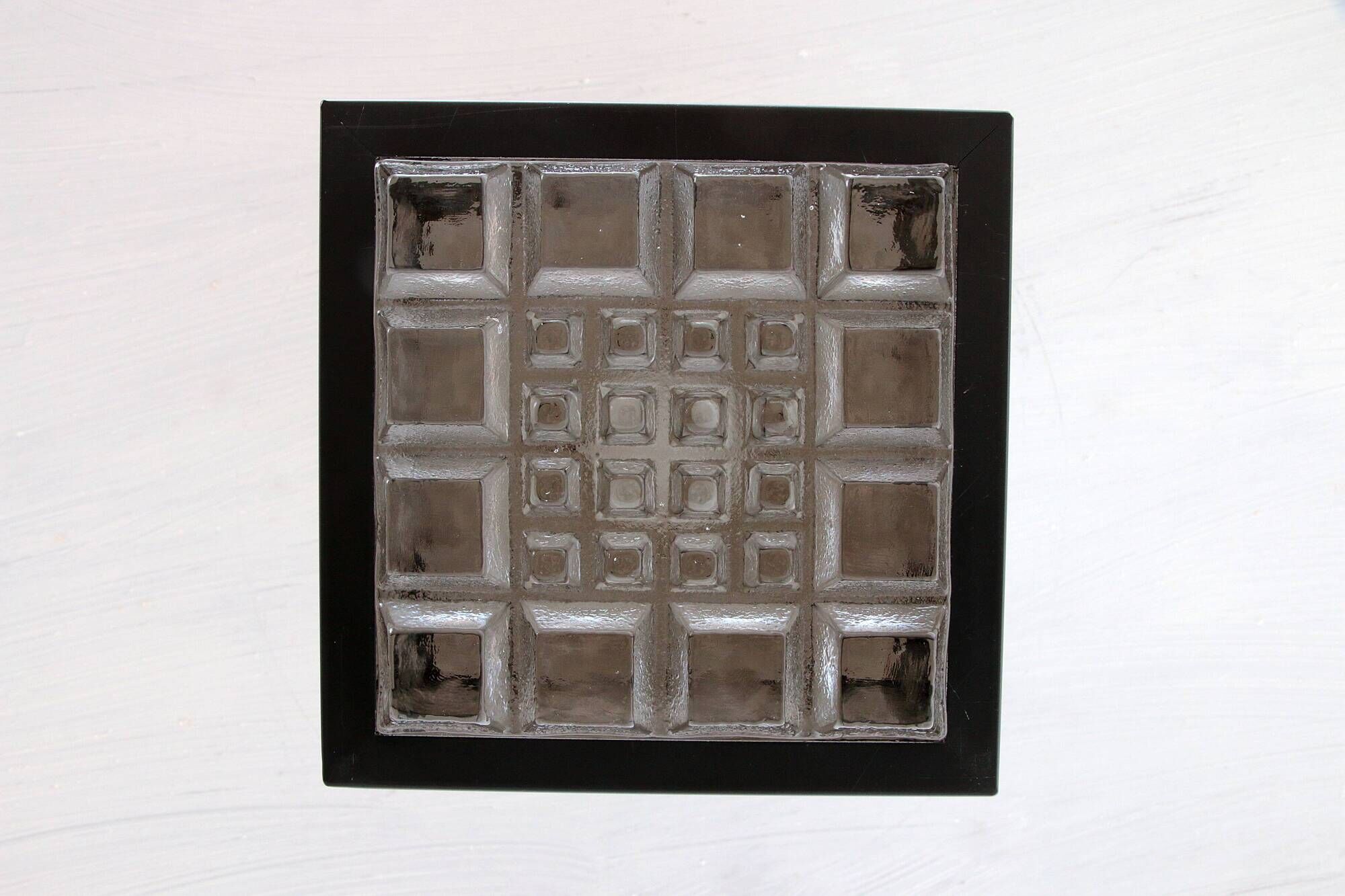 Ceiling lamp made of metal with glass, 1960s Sweden.
