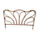 Rattan headboard and vintage leather for bed of 160