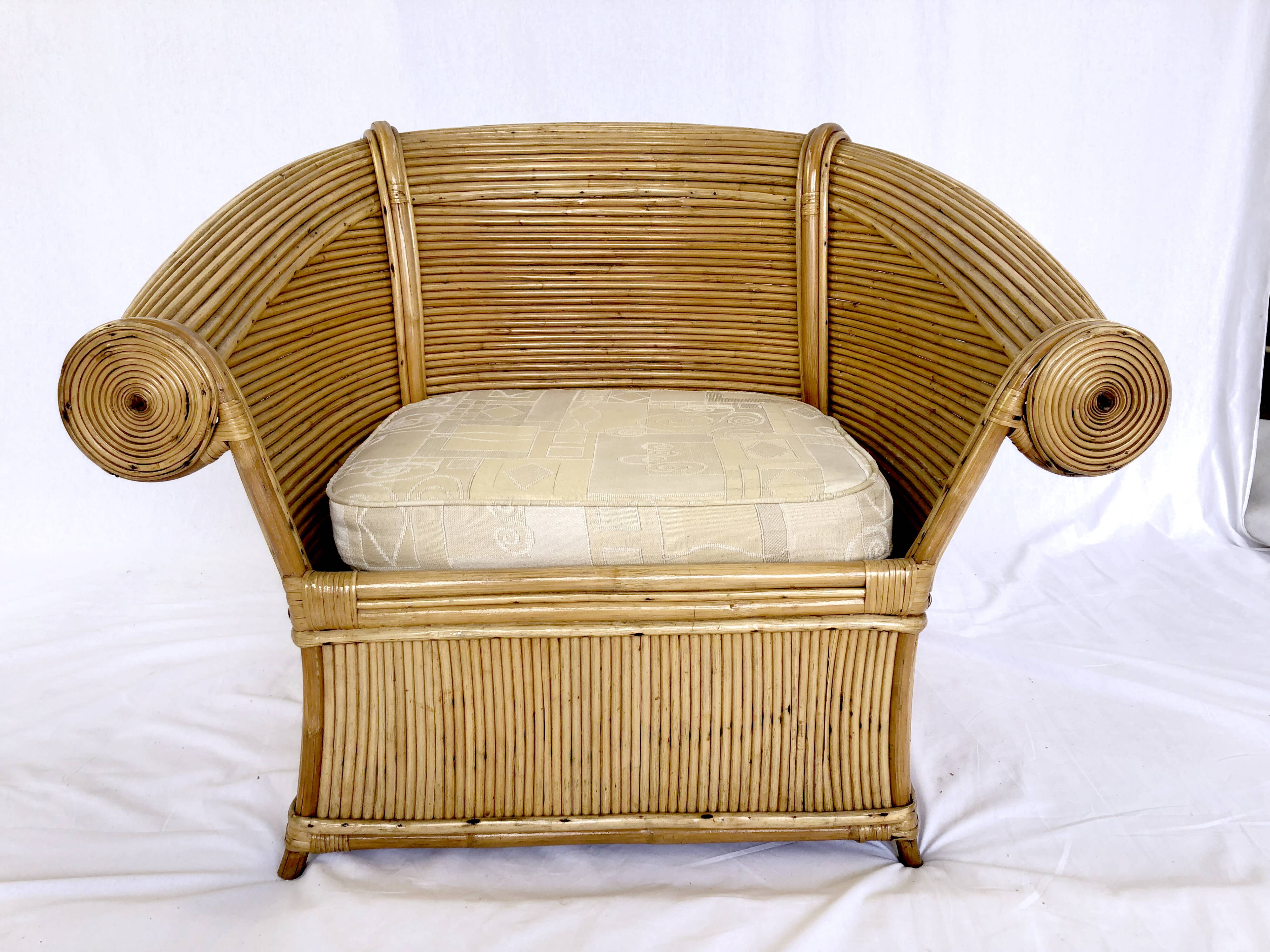 Fauteuil vintage en rotin