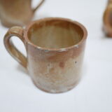 Série de 8 tasses et sous tasses vintage en grès