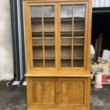 Large antique wooden glass library – 262 cm