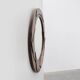 Belgian Art Deco Round Mirror with Geometric Wooden Frame, circa 1920