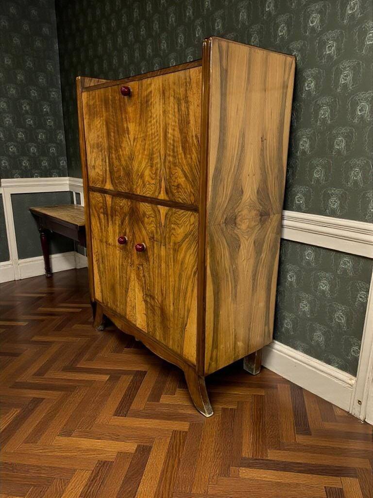 vintage Art Deco wooden armoire / bar