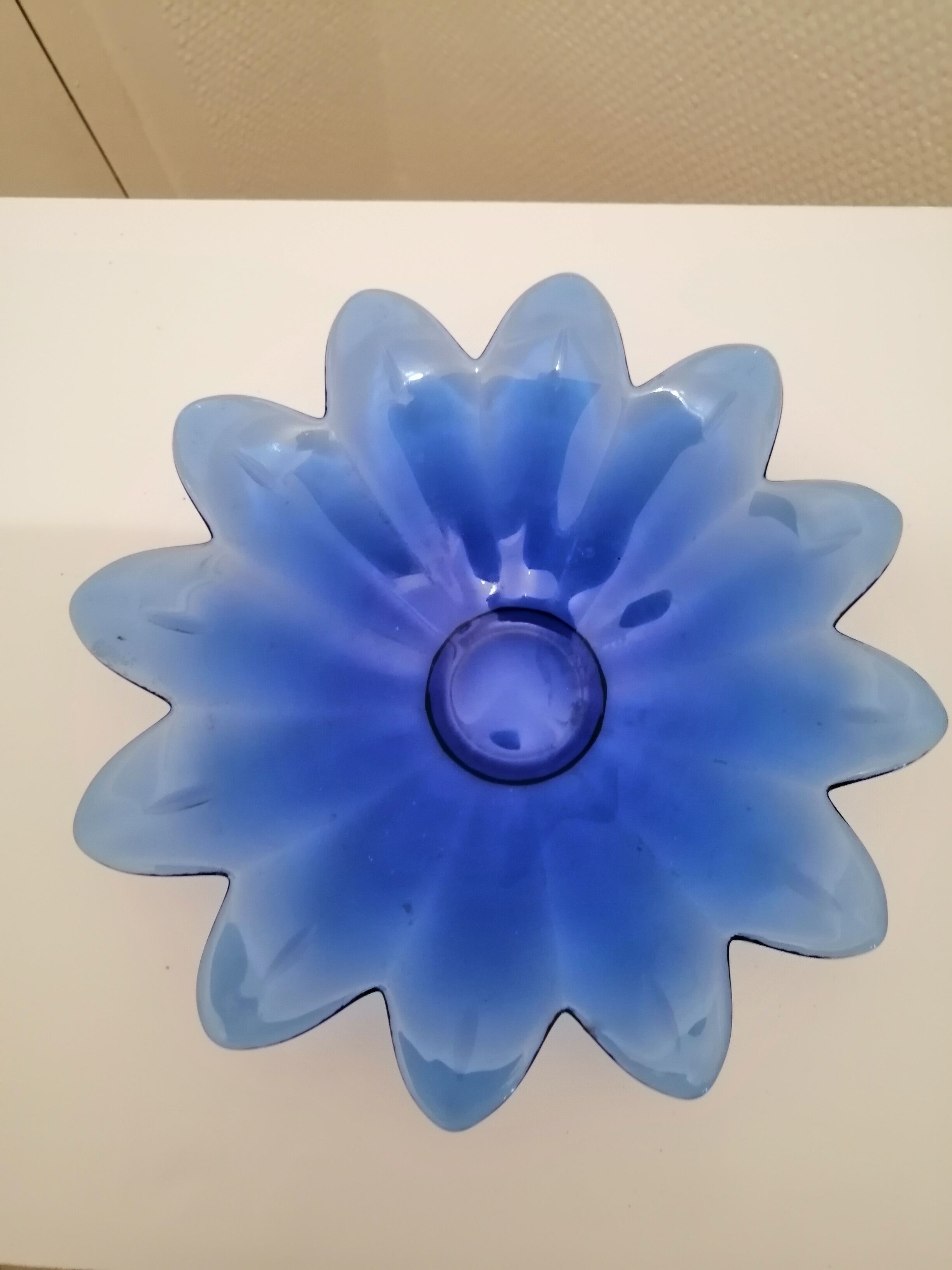 Blue glass bowl