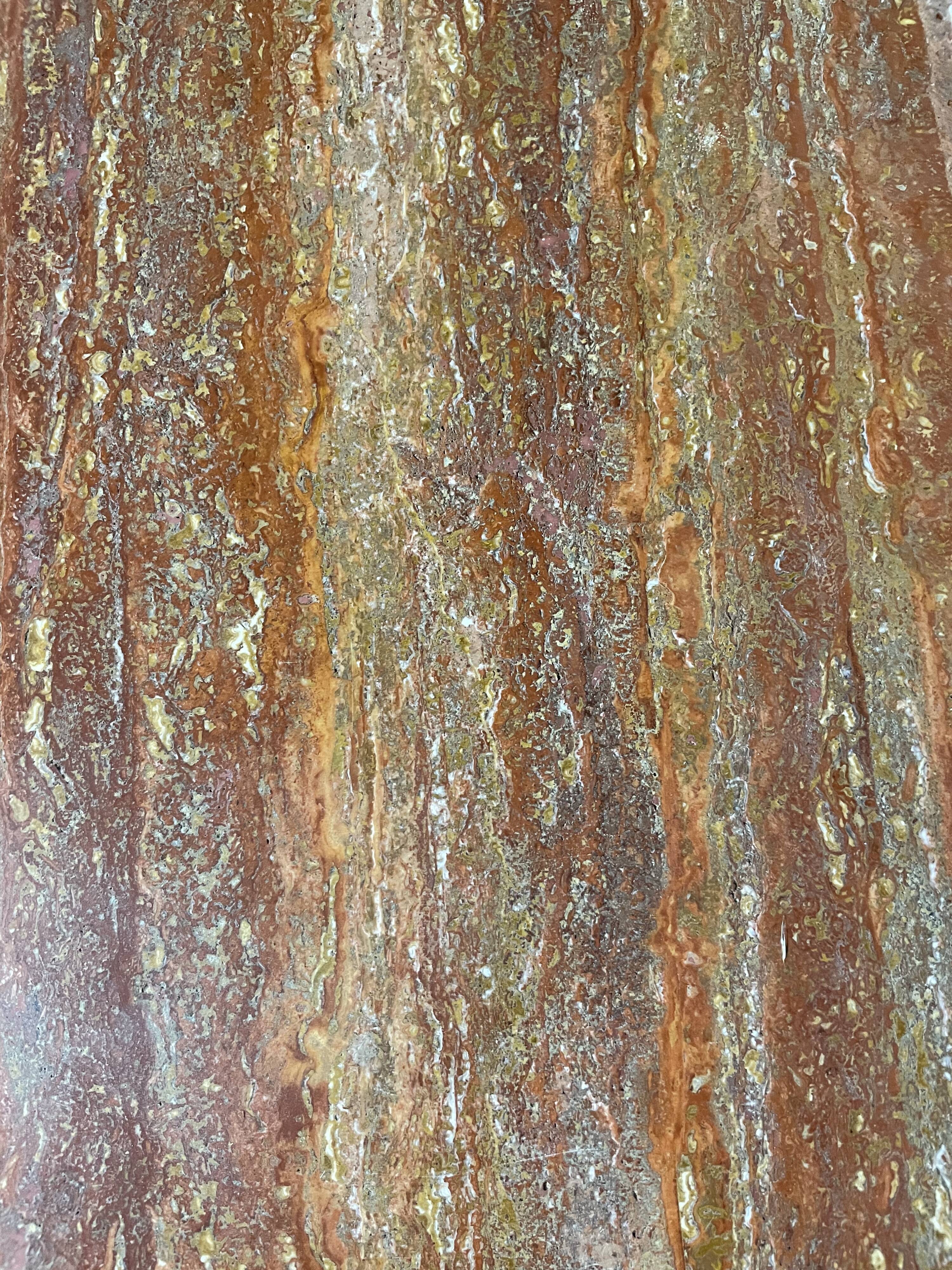 Vintage coffee table chrome steel and brass marble top Italy circa 1970