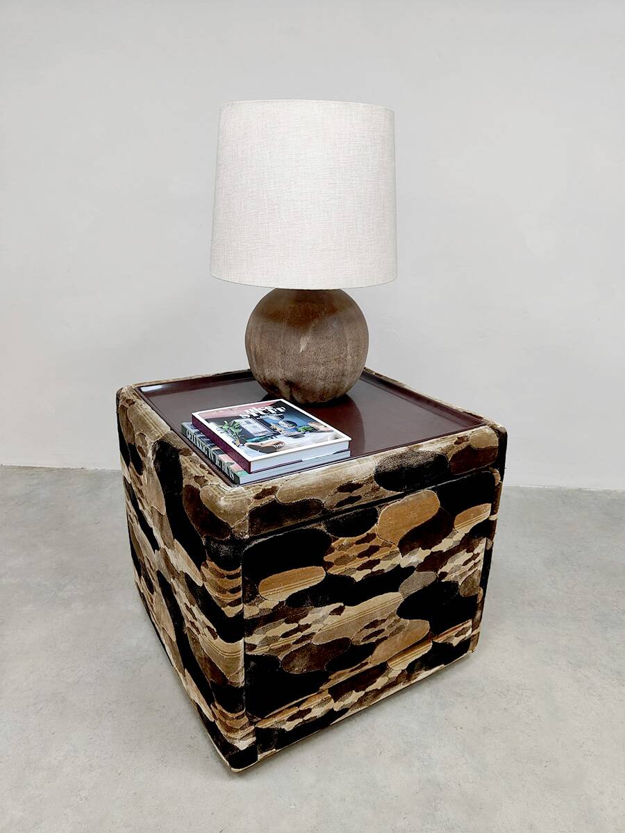 Vintage camouflage box cabinet table nightstand