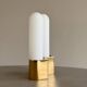Opaque glass and brass wall light by Limburg, Germany, 1970.