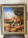Old Oil Painting Canvas Landscape Peasant Work Provence