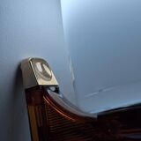 Pair of vintage space age smoked plexiglass wall lights nightlights