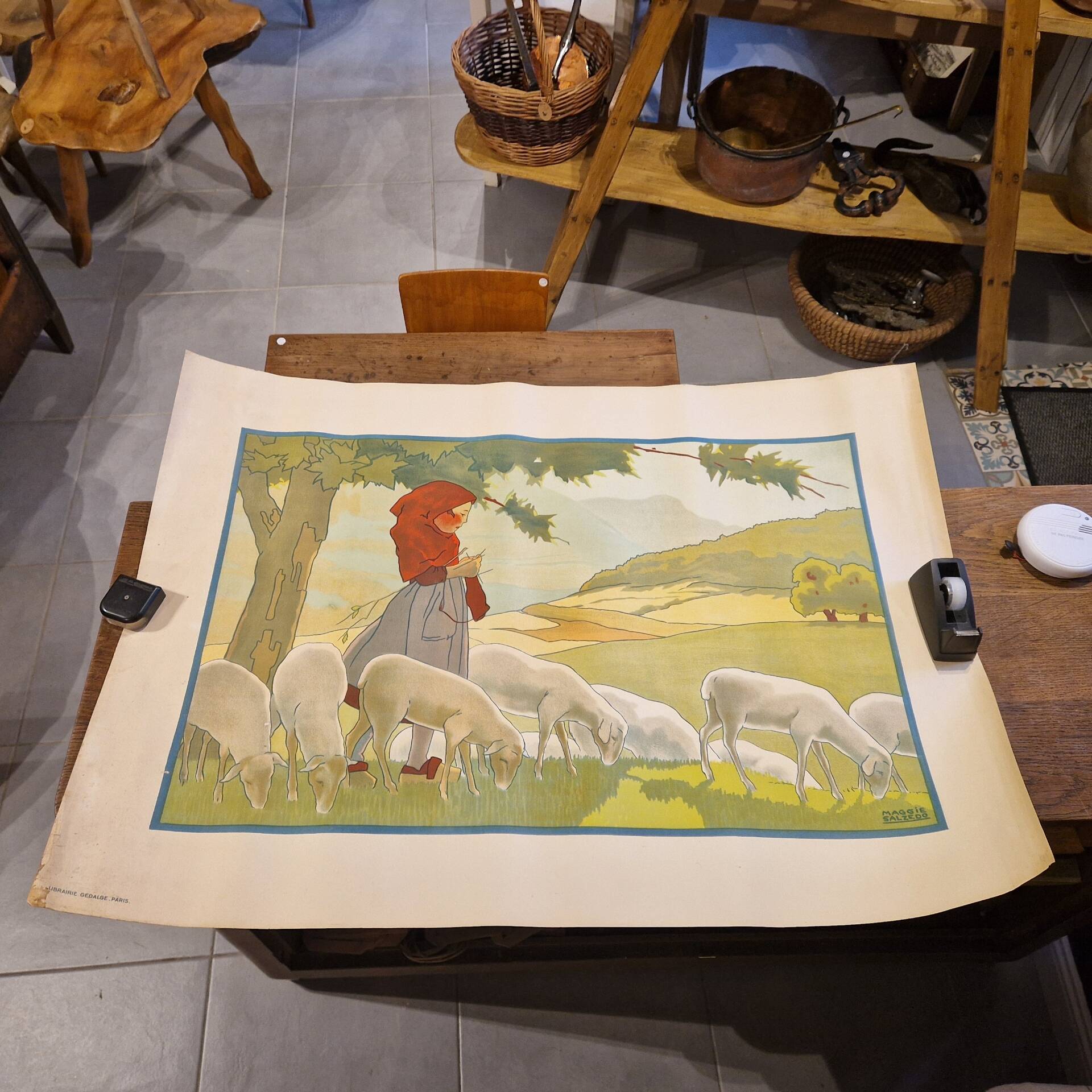 Lithographie art déco Maggie Salzedo Salcedo