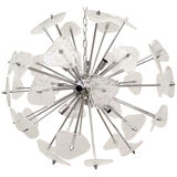 Lustre spoutnik en verre de Murano transparent