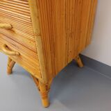 Vintage rattan chest of drawers from the 70s