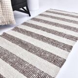 runner kilim carpet, runner wool kilim rug 207x72 cm natural wool rug