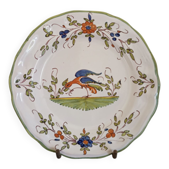Decorative plate in faience of Moustiers signed MF