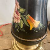 19th century ceramic lamp base, 2 m fabric cable