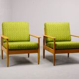 Pair of Beech Wood Ladder Lounge Chairs after Grete Jalk for France and Son