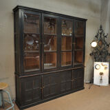 Glass library in teak 1970 patinated black