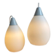 Mid century milk glass hanging lamps dutch design