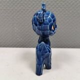 A Japanese ceramic “toy” from the 70s, blue Kawaii animal deer figurine.