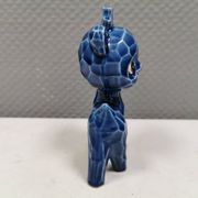 A Japanese ceramic “toy” from the 70s, blue Kawaii animal deer figurine.