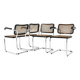 Set of 4 B32 style dining room chairs by Marcel Breuer